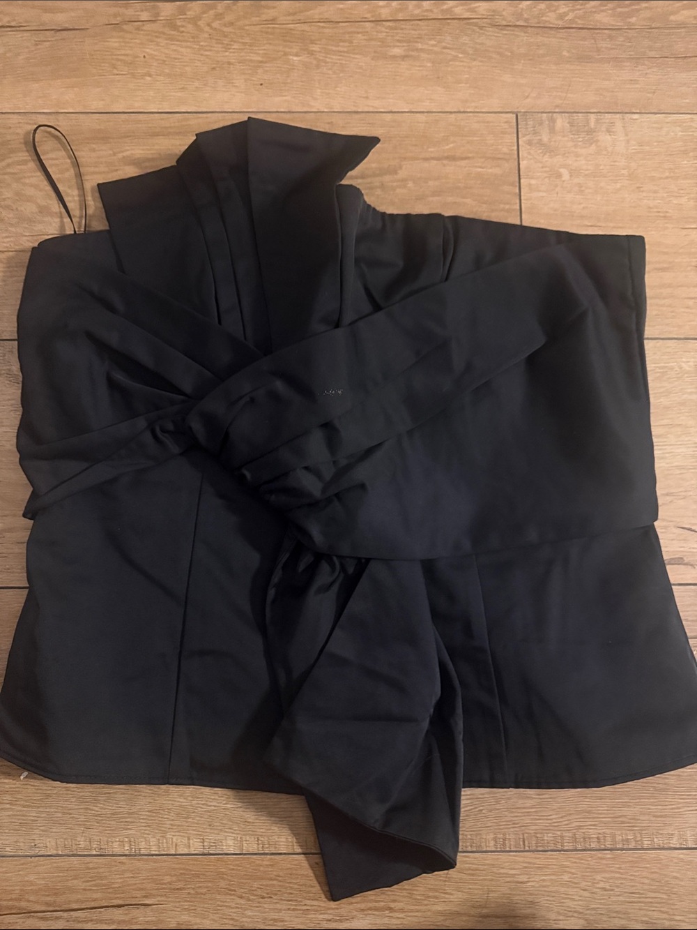 H&M Black Strapless Draped Wrap Top